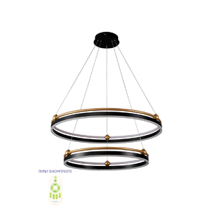 Люстра Crystal Lux FERNANDO SP123W LED D600+800 BLACK/GOLD