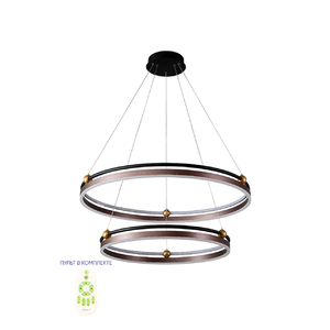 Люстра Crystal Lux FERNANDO SP123W LED D600+800 COFFEE/BLACK
