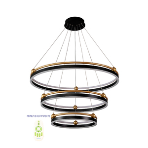 Люстра Crystal Lux FERNANDO SP158W LED D400+600+800 BLACK/GOLD